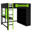 Lit mezzanine avec bureau intégré, armoire ouverte-105138531