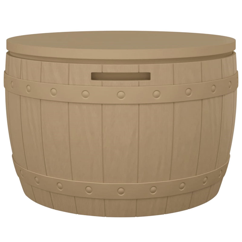 Rosalind Wheeler Cutaio 67.5cm W 127L Water Resistant Polypropylene Deck Box in Brown