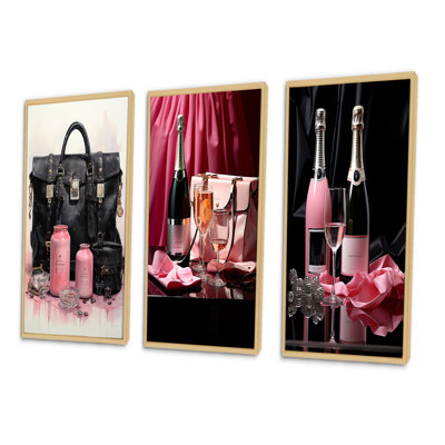 Pink Designer Bags Glamour II - 3 Piece Fashion Wall Art