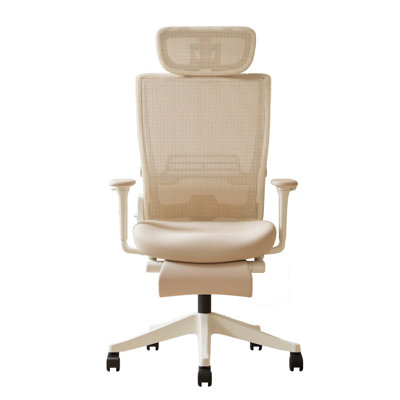 Foldable Office Chair, Ergonomic Mesh Task Chair with Recline Function, Home Office Chair with 2D Headrest , 4D Armrest and Footrest, Adjustable Height & Lumbar Support