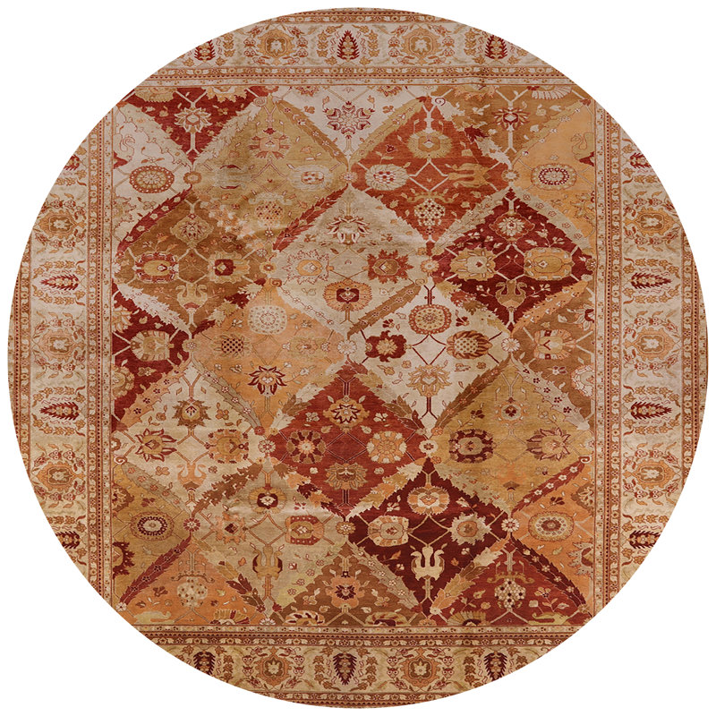 Tapis oriental beige / brun clair Rothmar, Rond 4 pi