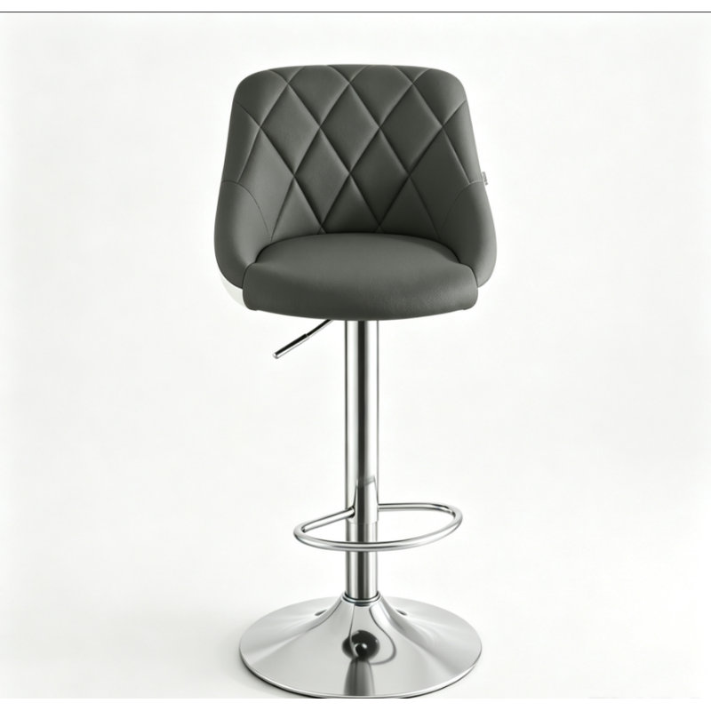 Dequay Swivel Bar Stool, Grey/White, 1