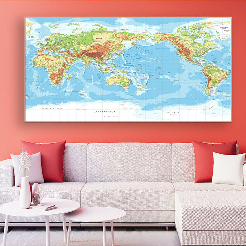 Contours Map - Wrapped Canvas Painting, 78cm H x 103cm W x 2cm D