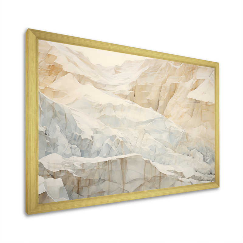 Minimalisme Geige Glacier Harmony I, Cadre doré simple, H 12 po x l 20 po x P 1 po