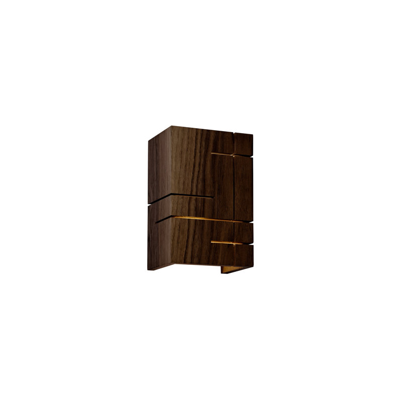 Claudo LED Flush Mounted Sconce, Dark Stained Walnut, 3500K (Cool)