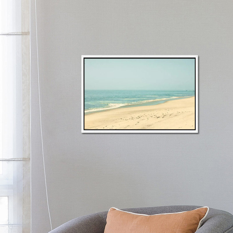Morning in the Beach 1 Piece Wall Art on Canvas, 66.04 cm H x 45.72 cm W, White Framed
