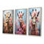 Mignonne rose girafe à motif floral - ensemble de 4 décorations murales girafes-432591455-432591452
