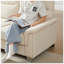 Canapé 82 po beige à accoudoirs arrondis avec garniture cloutée | Canapé 3 places moderne en tissu molleton pour salon-1998556369