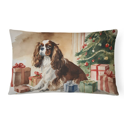 Cavalier Spaniel Christmas Fabric Decorative Pillow