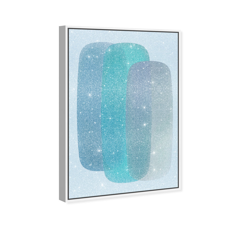 Teal Gradients Print by Oliver Gal, 16"H x 11"W, White Floater Frame
