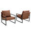 Canapés ergonomiques en cuir synthétique, structure en métal brun, style industriel moderne pour la maison