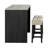 Black/grey/beige Transitional 3-pc Dining Set - 47"w Travertine Table Top W/ Usb Charging, Biscuit-tufted Stools & Storage Shelve Premium Travertine Tabletop?