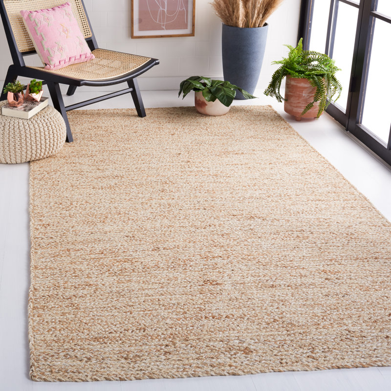 Jarieliz Natural Fiber Hand Loomed Wool/Jute Rug in Ivory/Natural, Rectangle 4' x 6'