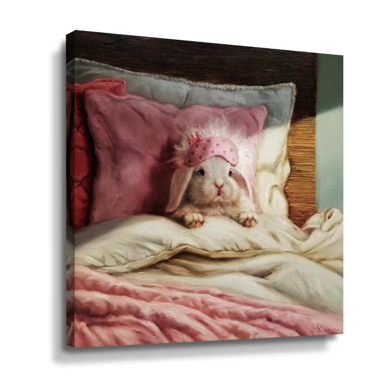 " Bed Hare ", Wrapped Canvas, 24" H x 24" W x 2" D