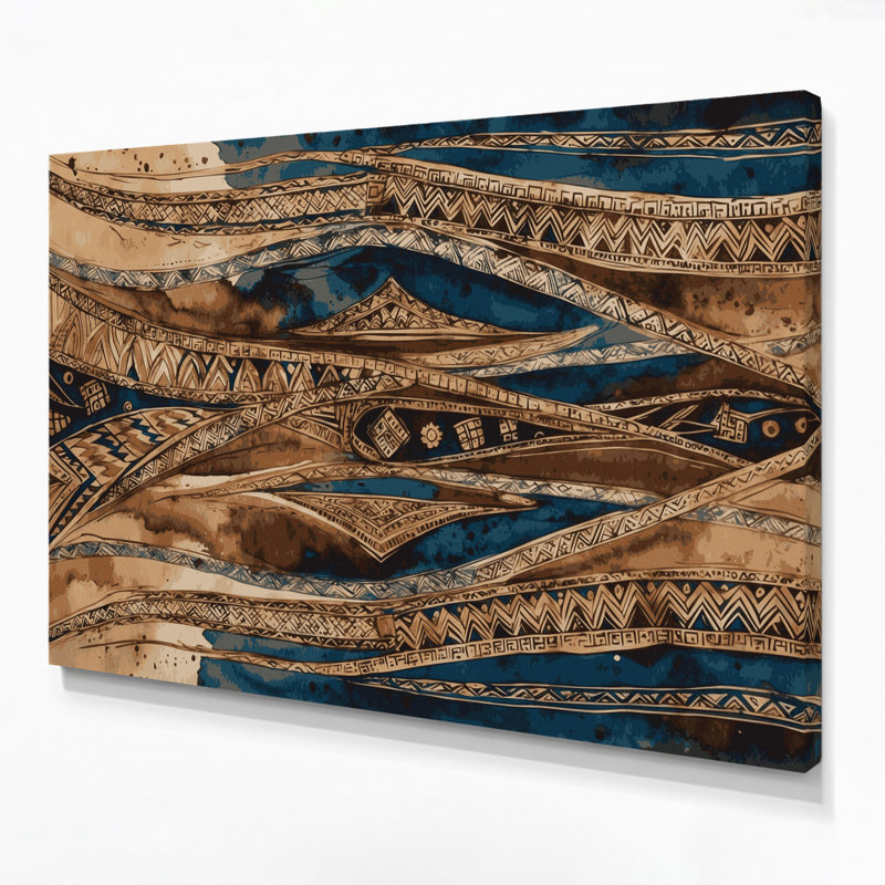 «Hawaiian Tapa», art mural sur toile mauve, H 20 po x l 30 po