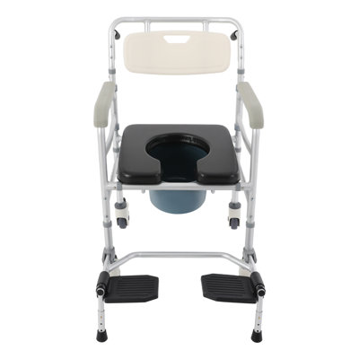 Foldable Height Adjustable Toilet Chair(Racquet-Shape Seat)