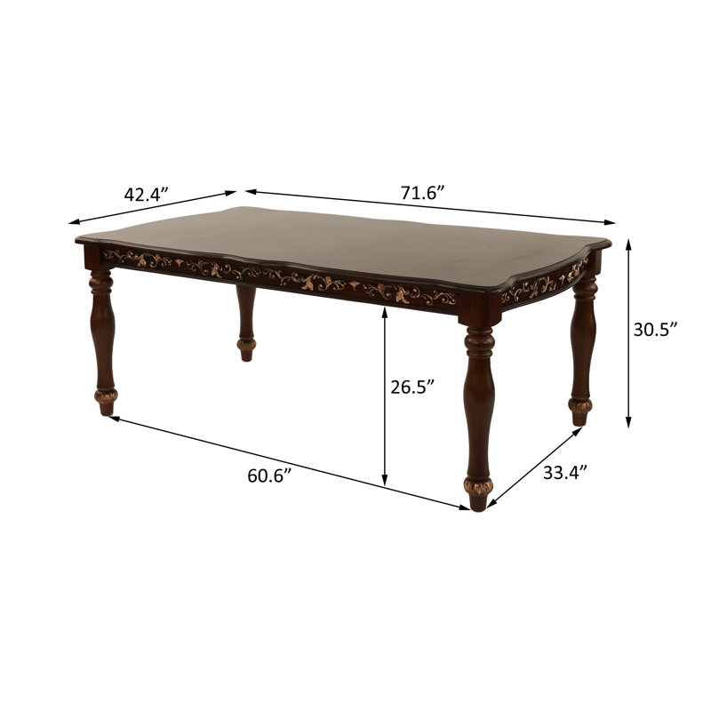Table de salle à manger en bois Emeram L 71,6 po