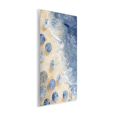 Plaque murale pour parasols de plage bleu aérien, design par LSR Design Studio