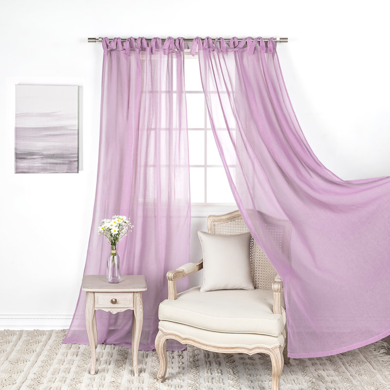Paire de rideaux semi-transparents avec passants Elyse One Allium Way®, L 52 po x L 84 po, Orchidée