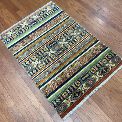  Handmade Khorjeen Kazak Wool Rug