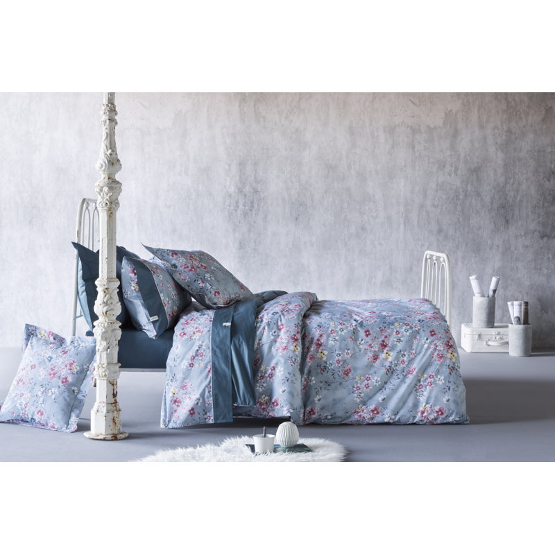 Crossman Floral Duvet Cover, Petroleum, Kingsize Duvet Cover