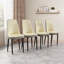 Ensemble de 4 chaises d'appoint neutres en similicuir beige pour salle à manger, sièges d'appoint de cuisine moderne avec pieds en métal noir