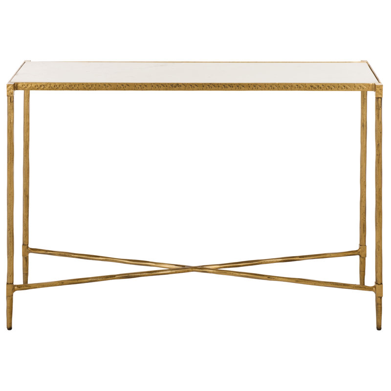 Isabellina Metal And Marble Console Table, Brass