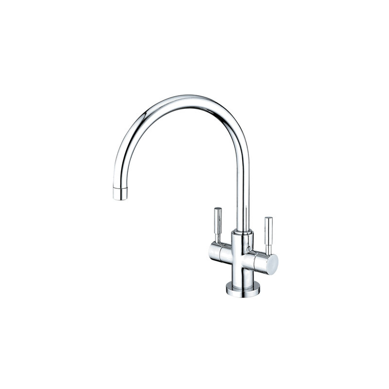 South Beach Double Handle Kitchen Faucet with Plate, Polished Chrome