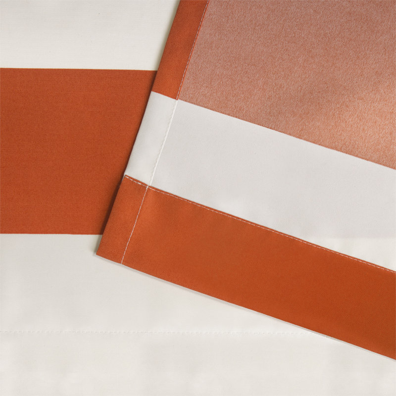 Panneaux de rideaux semi-transparents rayés avec œillets Agim, Orange d'exception, l 54" x L 108"