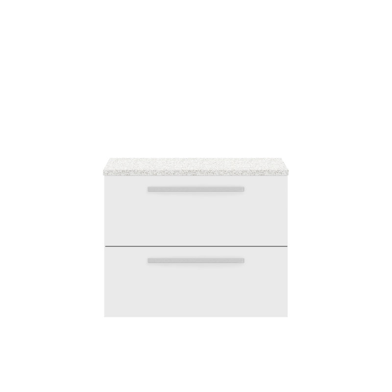 Quartet 72.3cm Single Bathroom Vanity Base Only, White/White Gloss