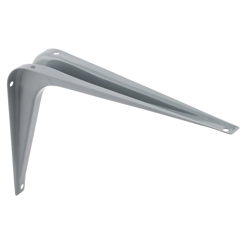Shelf Support Bracket, Stamped Steel, Grey, 14.45" H x 16.65" W x 2.5" D