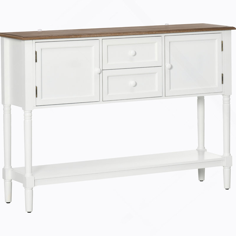Console avec tiroirs, table d'entrée vintage avec 2 tiroirs