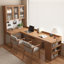 Bureau rectangulaire brun en bois massif et verre-2084977612