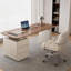 Bureau double caisson en bois manufacturé brun noisette avec 3 tiroirs-1335180967