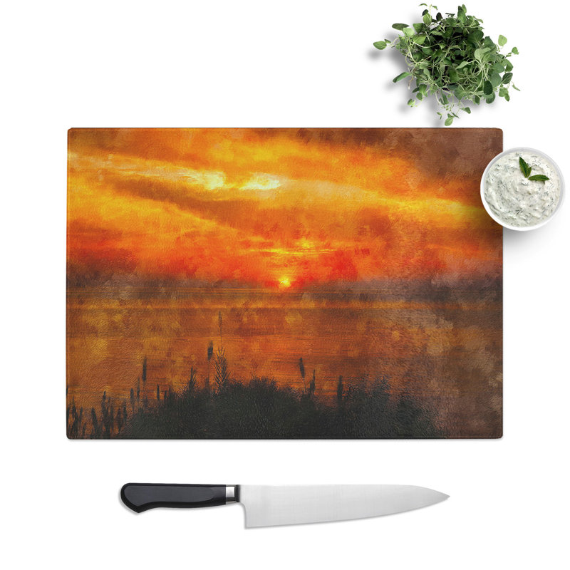 The Sunset Chopping Board, 0.4cm H x 28.5cm W x 39cm L