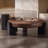 Rhuardhi Modern Round Wood Coffee Table with Accent End Table