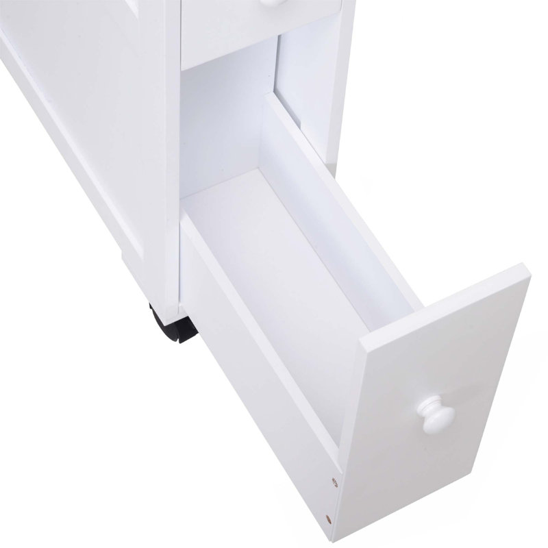Armoire de rangement latérale en bois, Blanc