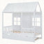 Lit en bois Wood House avec lit gigogne simple, lit de jour en bois, blanc-1124318670