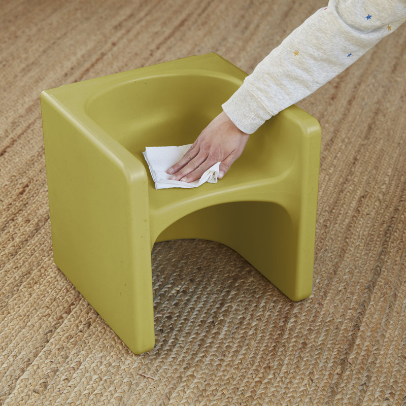 Fern Green Plastic Multipurpose Table and Cube Chair Set