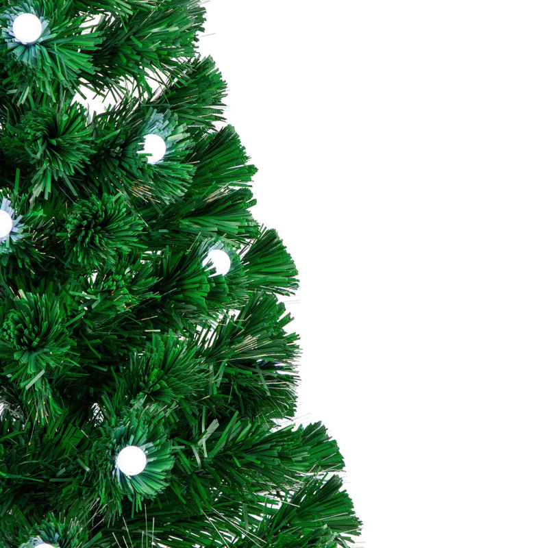 Arbre de Noël artificiel à fibre optique 3 pi avec boules