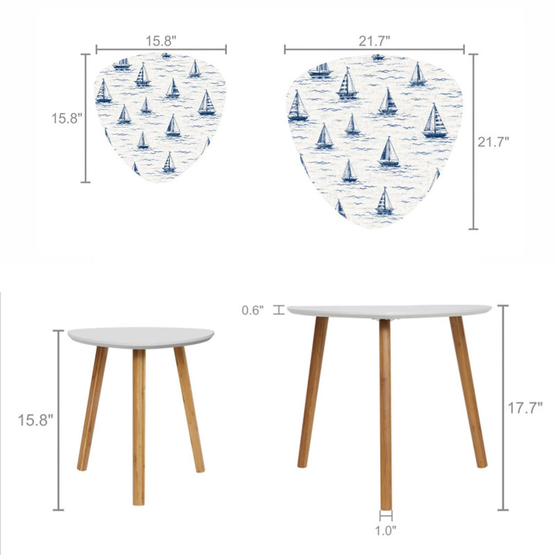 Ensemble de 2 tables basses gigognes Triangle Nest
