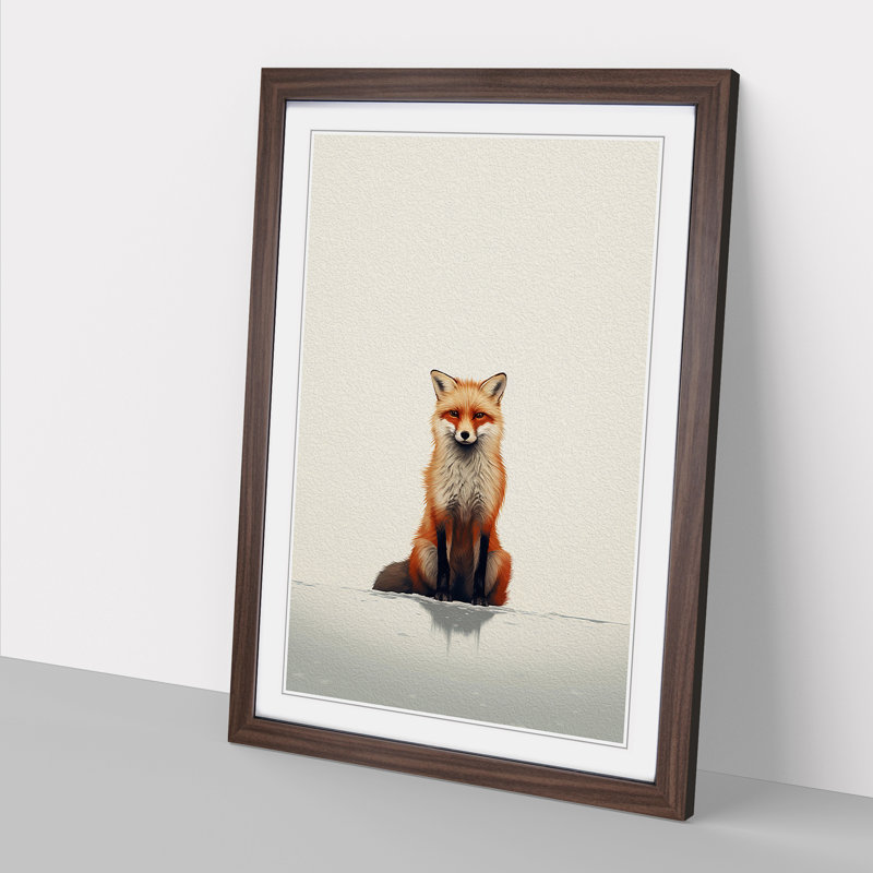 Single Picture Frame Print on Wood, Walnut Framed, 46cm H x 34cm W