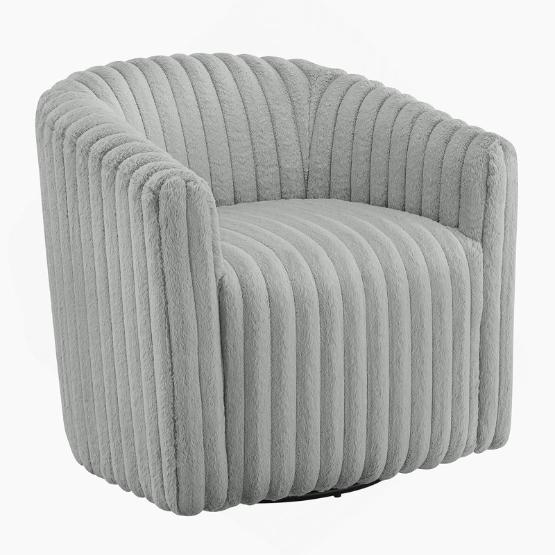 Fauteuil demi-tonneau pivotant ultra confortable avec un large tissu semblable à un cordon et des sièges de soutien, parfait pour se détendre et recevoir à la maison