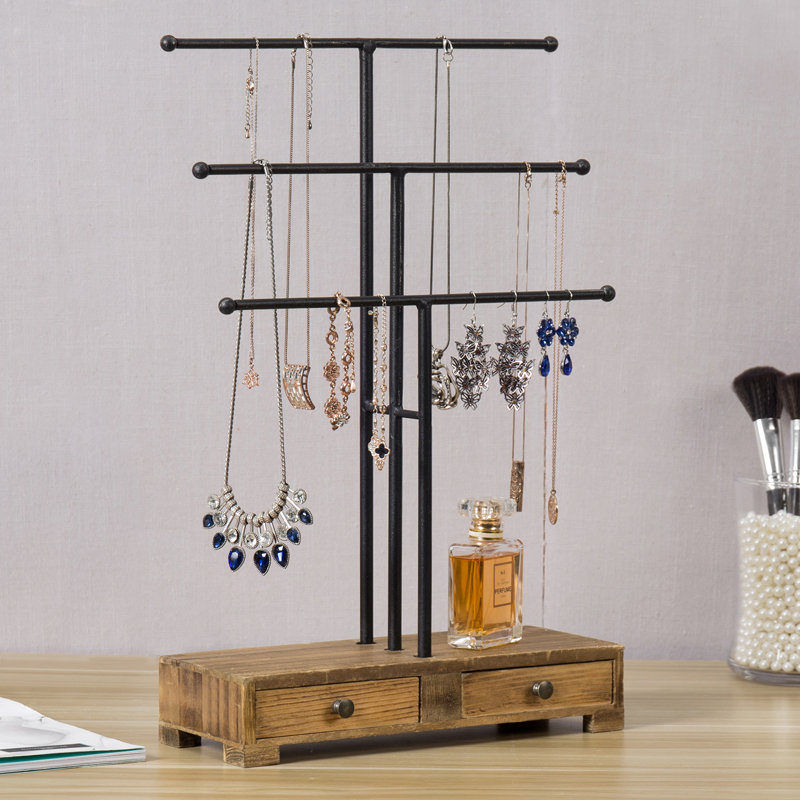 Wood Jewelry Stand + Drawers