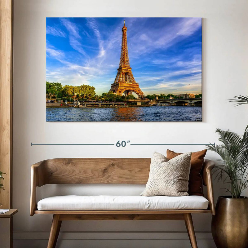 Hannes River Seine Eiffel Tower, 34" H x 51" W