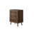 1-Piece 3-Drawer Cabinet With Modern Vertical Grooved Design, Engineered Wood Storage Organizer, Walnut