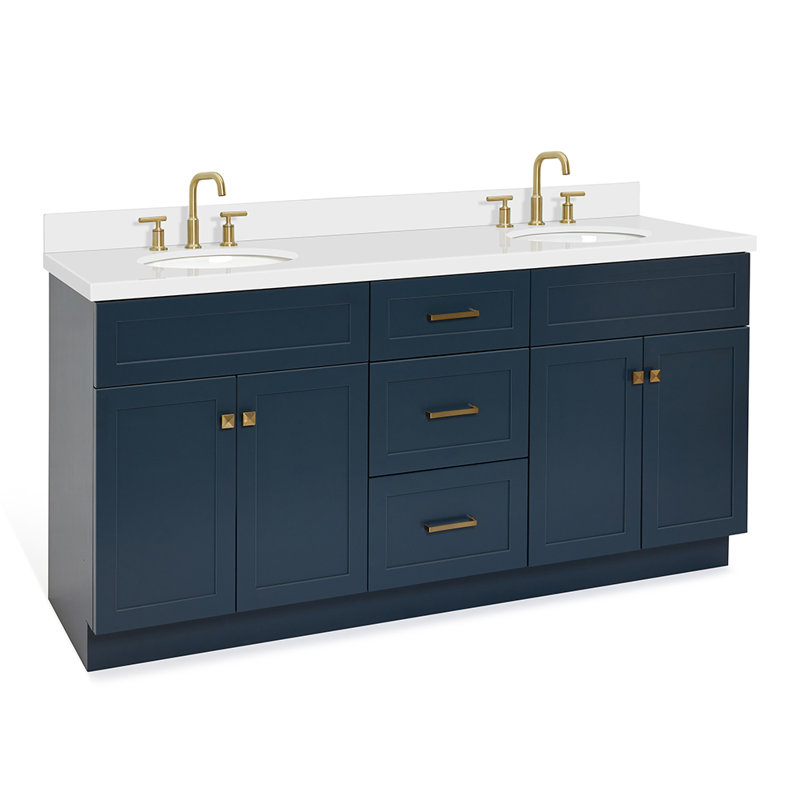 Ensemble de meuble-lavabo double 73 po Abell, Bleu minuit, 73"