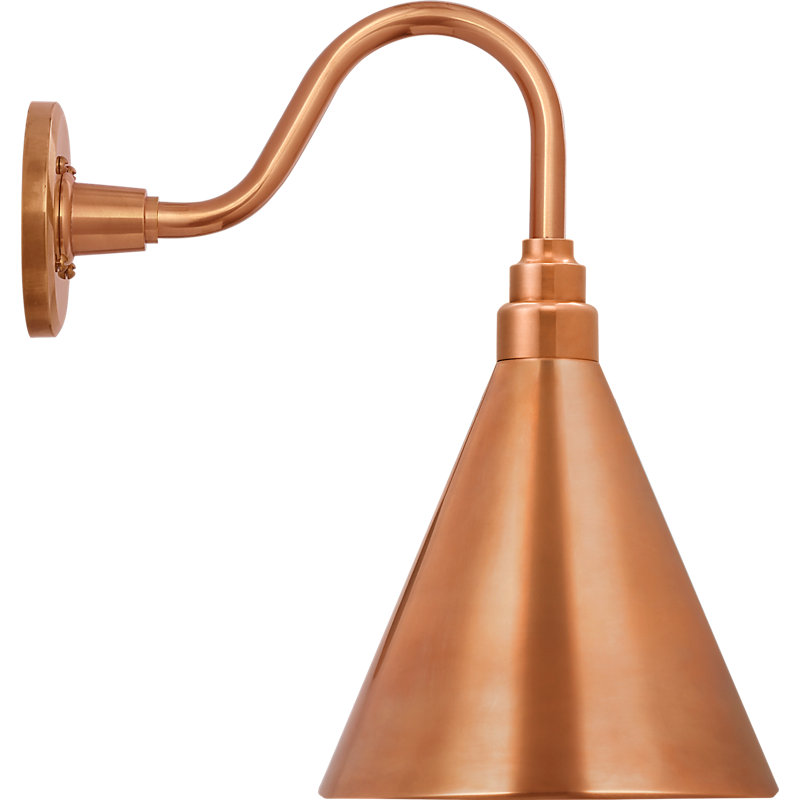 Thomas O'Brien 1 - Light Outdoor Barn Light, Soft Copper, Soft Copper, 15.5" H x 9" W x 15" D