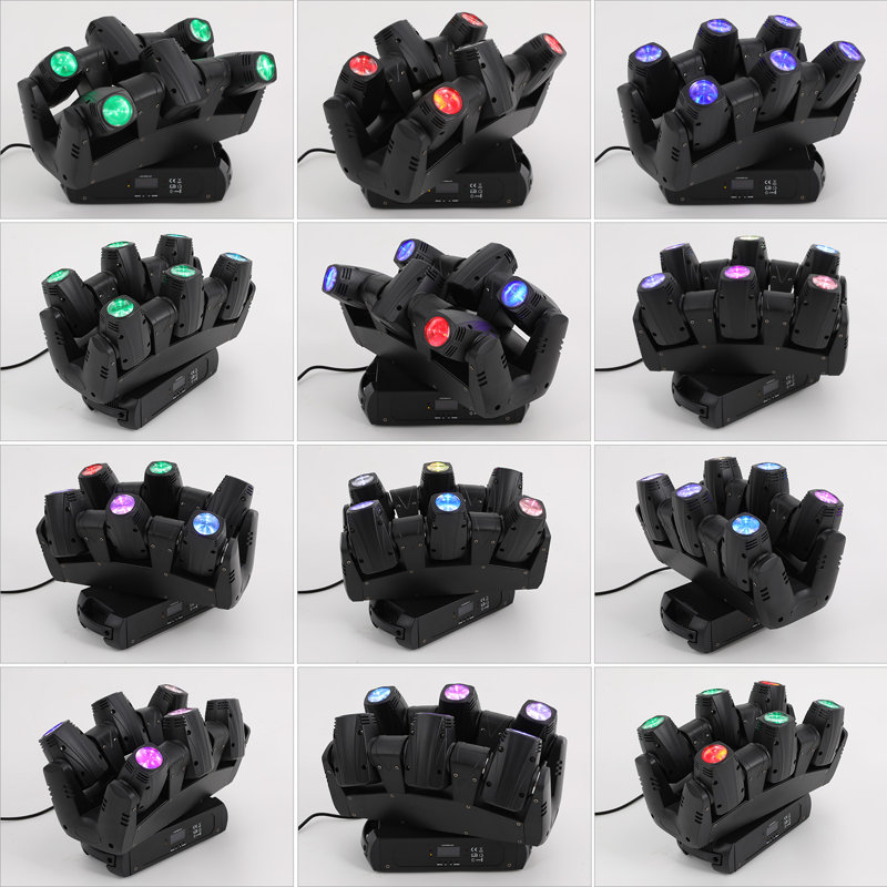 110W RGBW LED Stage Light, DMX & Sound Activated Moving Head for DJ, Party, Wedding