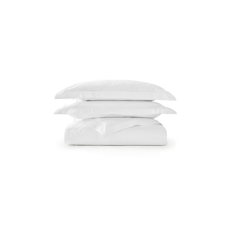 Premium Sateen Duvet Cover Set, King Duvet Cover + 2 Standard Pillowcases, White